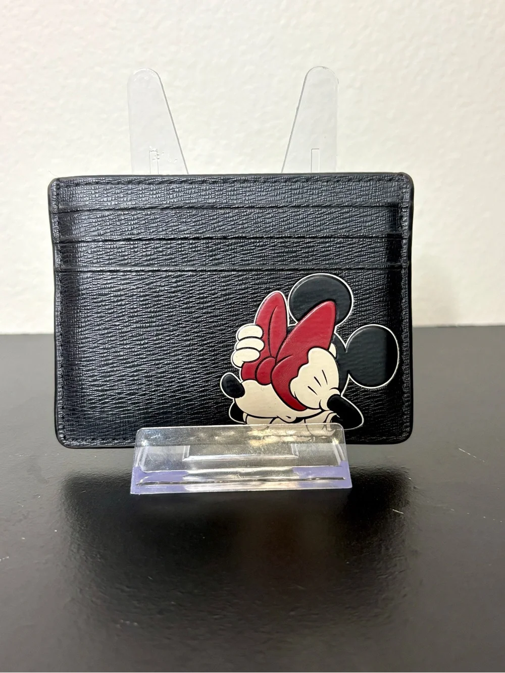 Kate Spade: Disney Black Card Holder with Minnie Mouse Accent